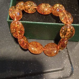 Large 7 inch Cognac Baltic Amber stretch bracelet